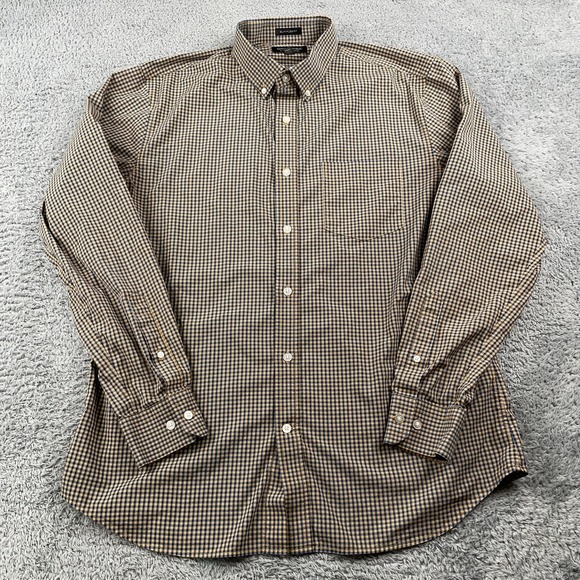 Banana Republic Shirt Mens Large Slim Flex Fit Tech Stretch Check Dress Casual - Picture 2 of 12